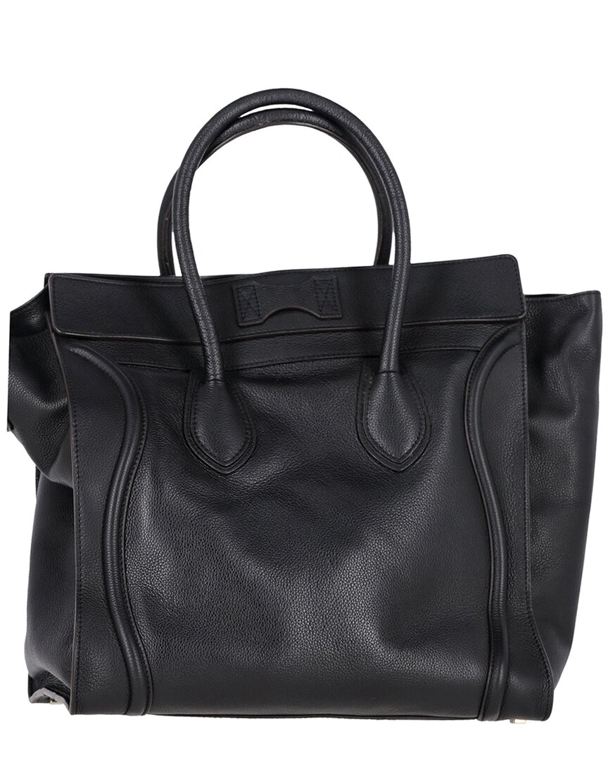 Celine Black Sheep Leather Mini Grained Luggage Tote (authentic Pre-loved)