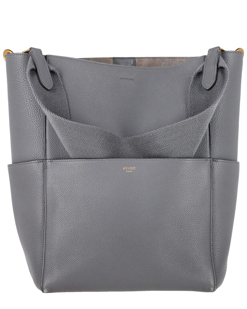 Celine Grey Sheep Leather Sangle Tote (authentic Pre-loved)