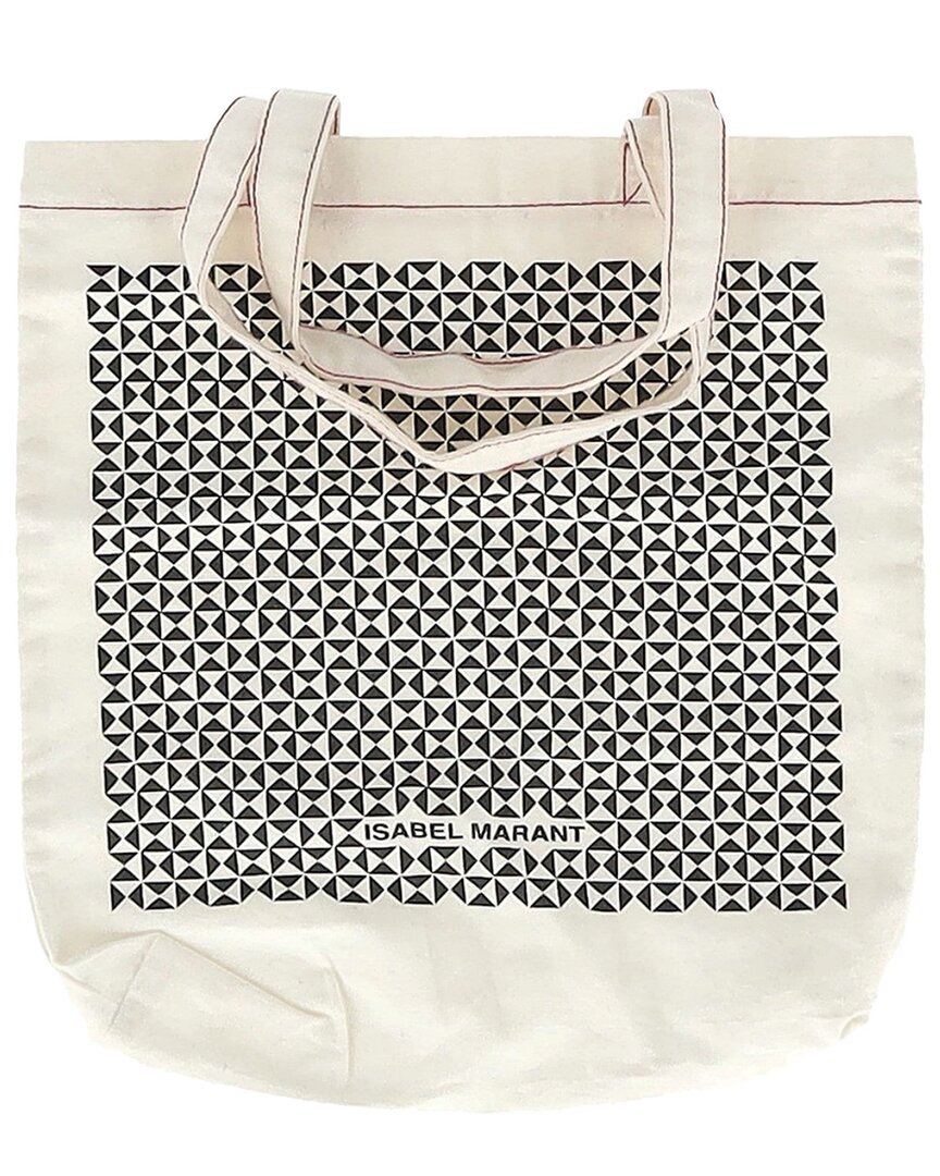Isabel Marant White Cotton Printed Canvas Tote (authentic Pre-loved)