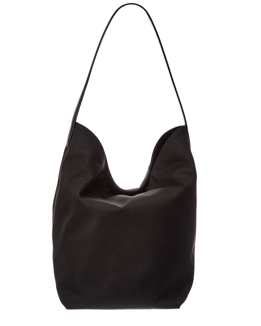 The Row Park N/s Large Canvas & Leather Tote In Black