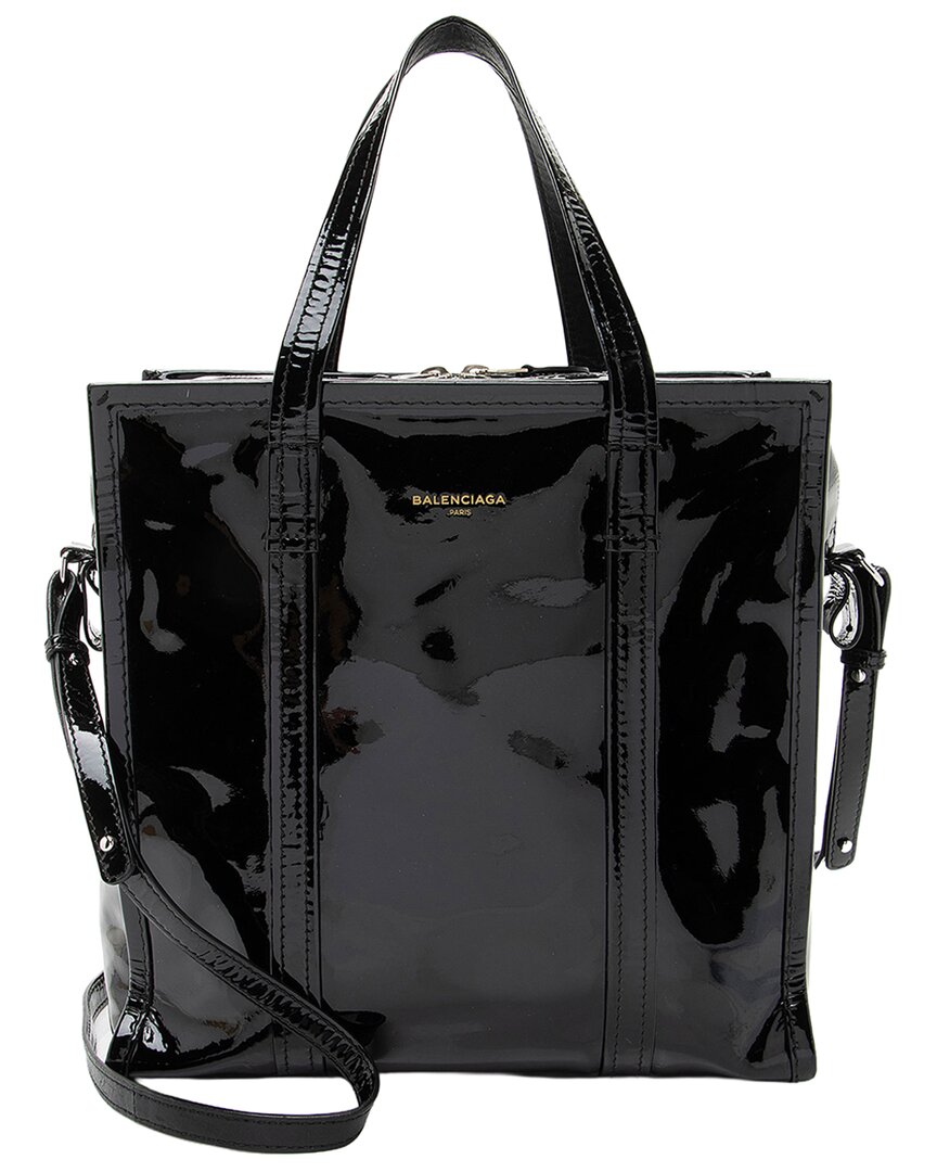 Balenciaga Black Patent Leather Bazar Small Shopper Tote (authentic Pre-loved)