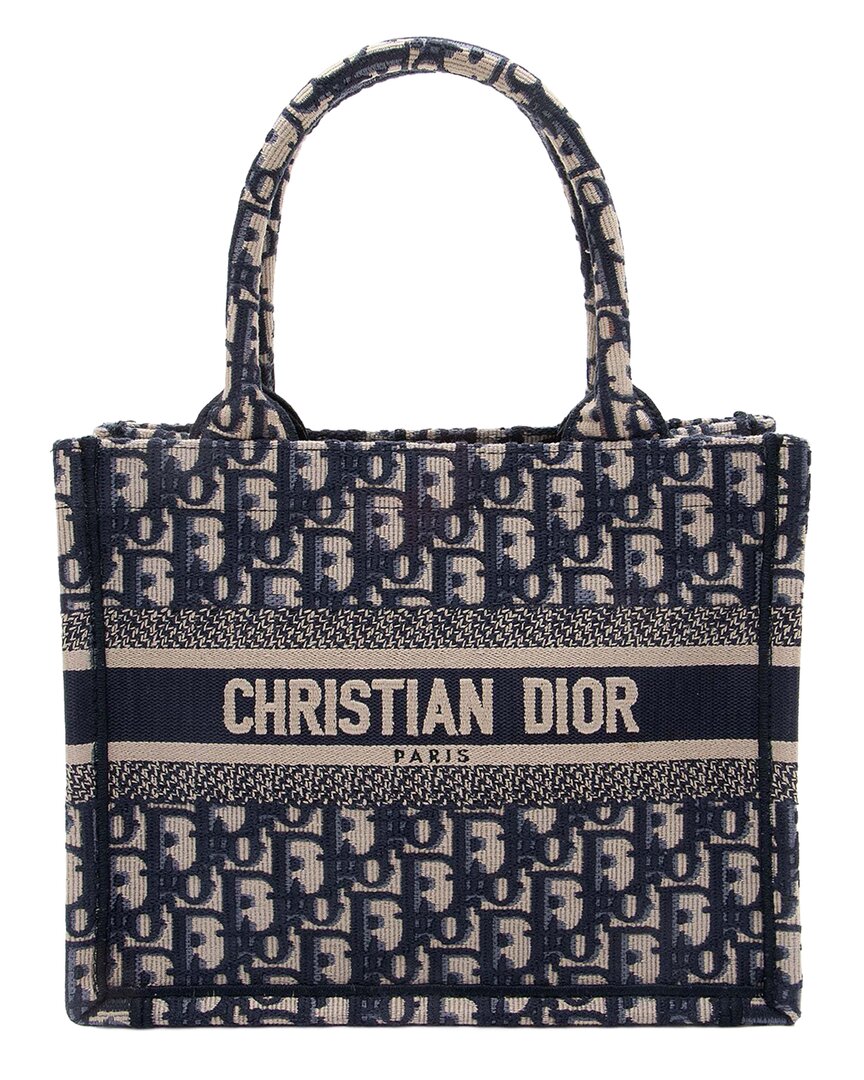 Dior Blue Canvas Oblique Small Book Tote (authentic Pre-loved)