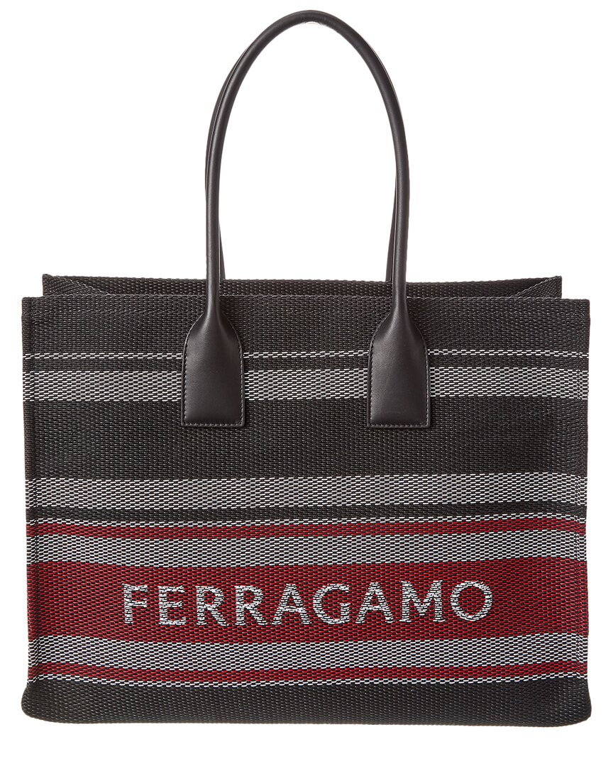 Salvatore Ferragamo Logo Jacquard Signature Tote Bag In Multicolor