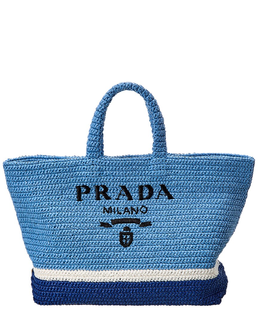 Prada Light blue raffia bag