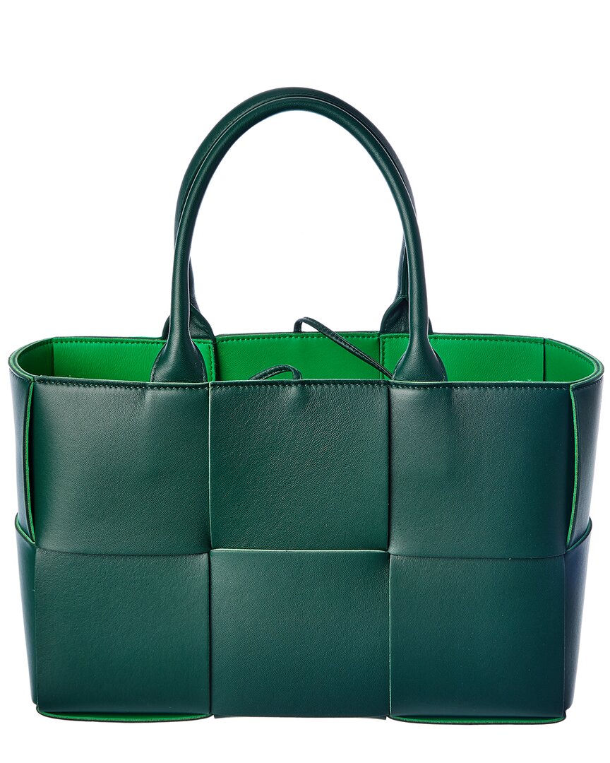 Bottega Veneta Arco Small Intrecciato Leather Tote Women's Green