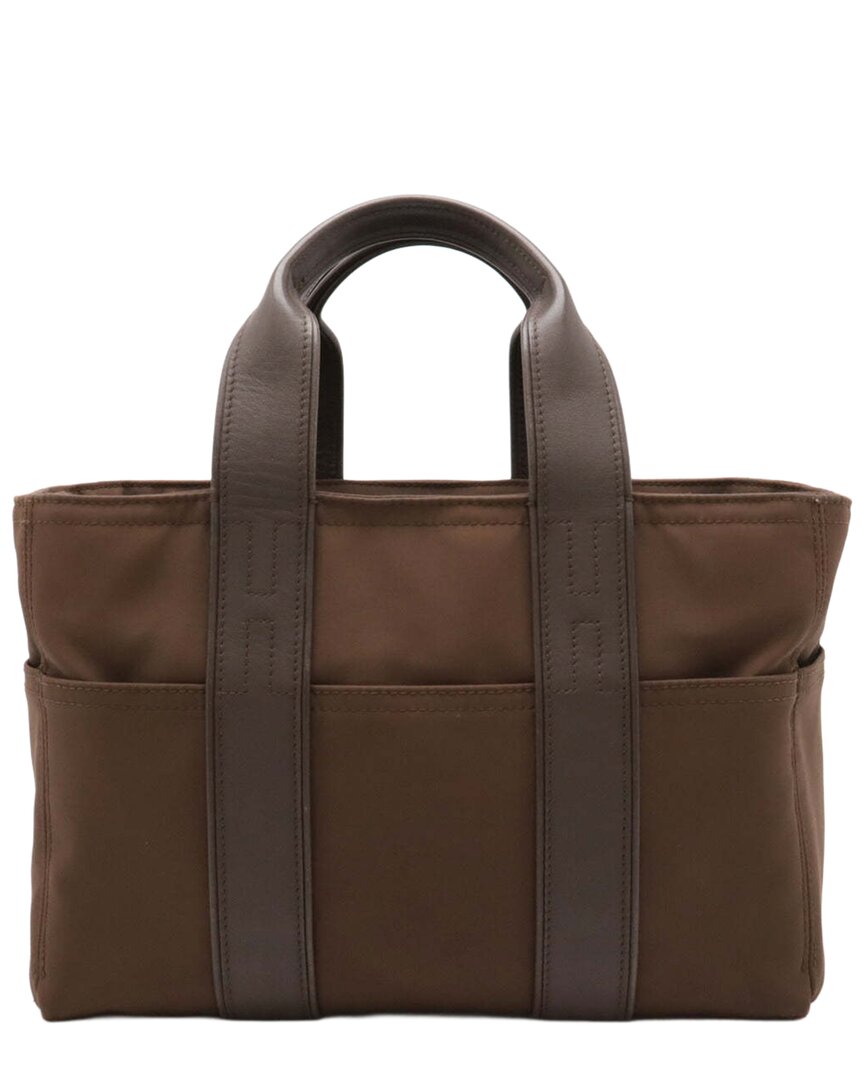 Hermes Hermès Brown Nylon Acapulco Pm Tote (authentic Pre-loved)