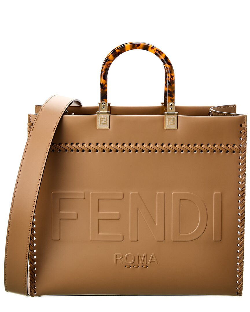 Fendi Sunshine Medium - Brown leather shopper