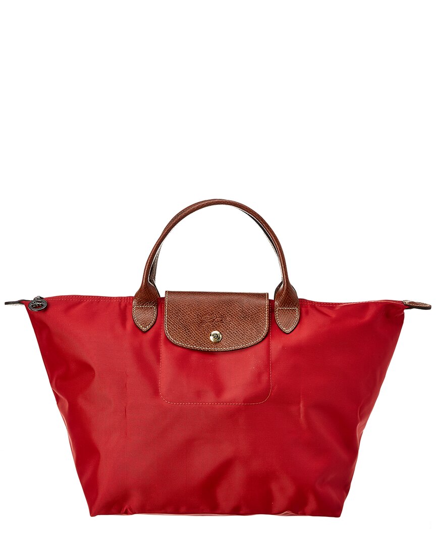 Longchamp Le Pliage Medium Nylon Short Handle Tote In Red | ModeSens