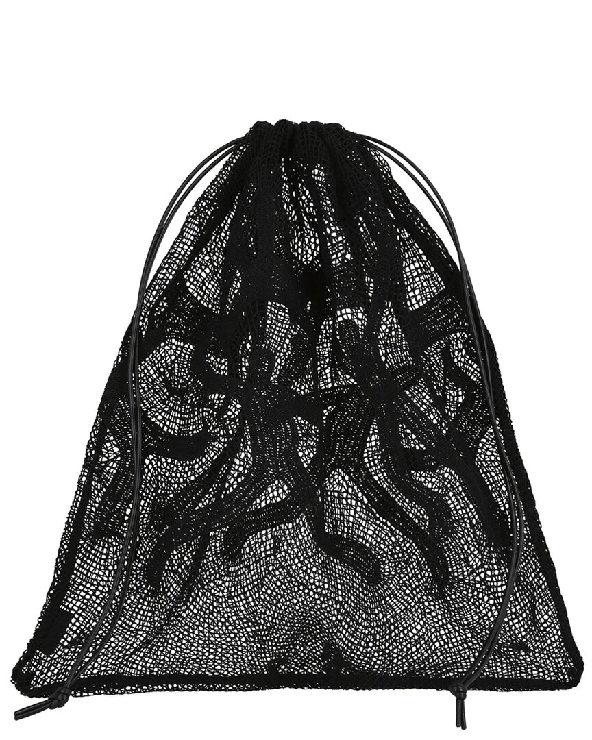 Bottega Veneta Mesh Drawstring Pouch In Black