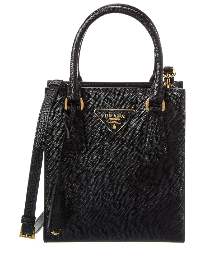 Prada Saffiano Leather Mini Bag In Black