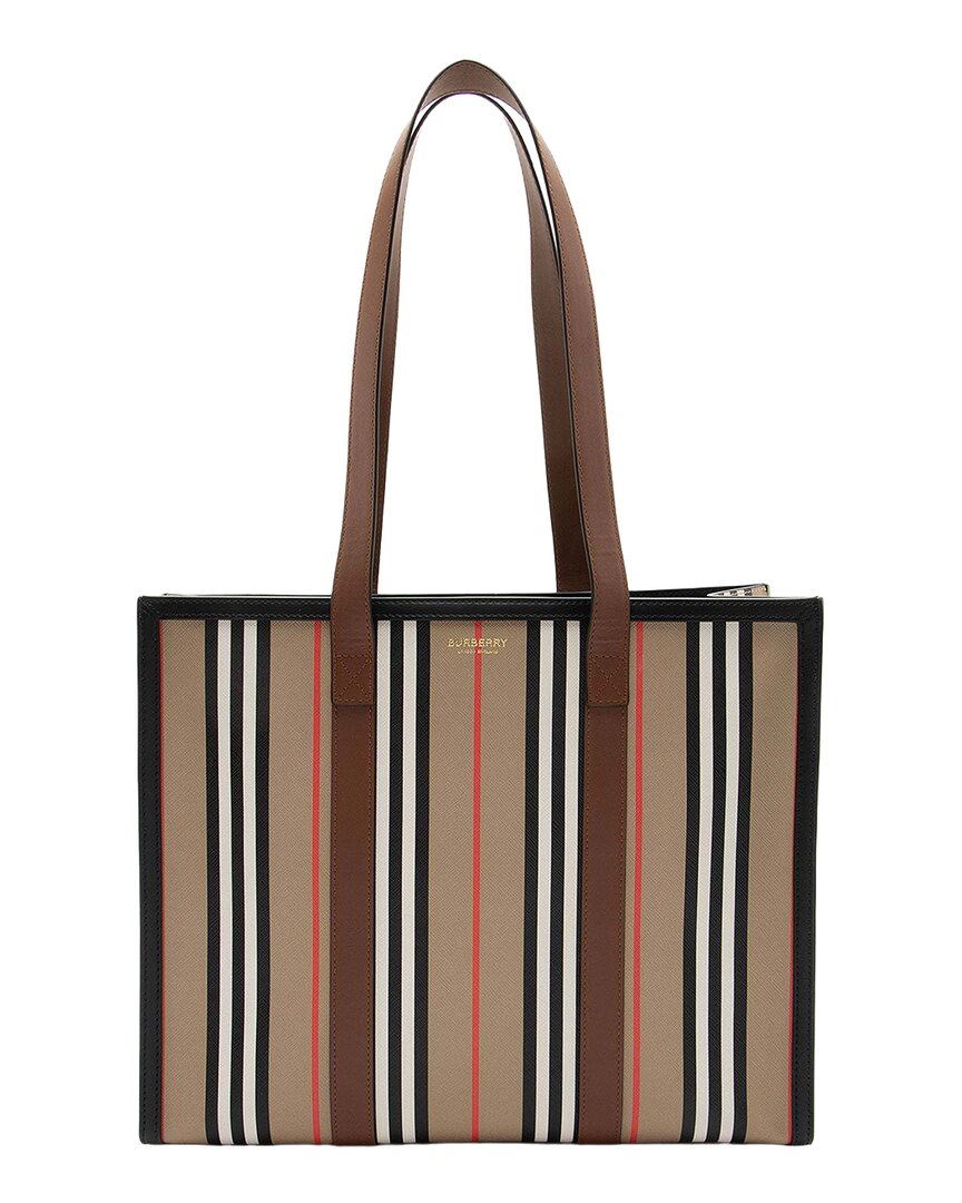 Burberry E-icon Stripe Tote (authentic Pre-loved) In Multi