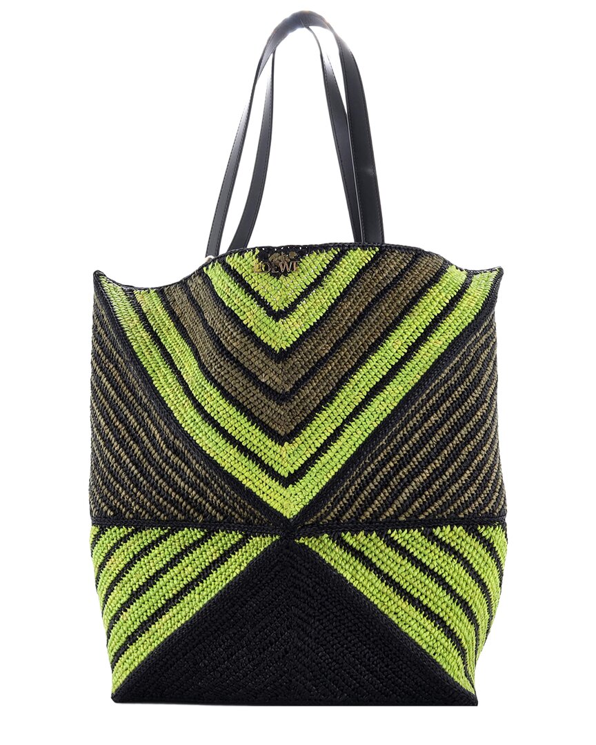 Loewe Puzzle Fold Tote Large (authentic Pre-loved) In Multi