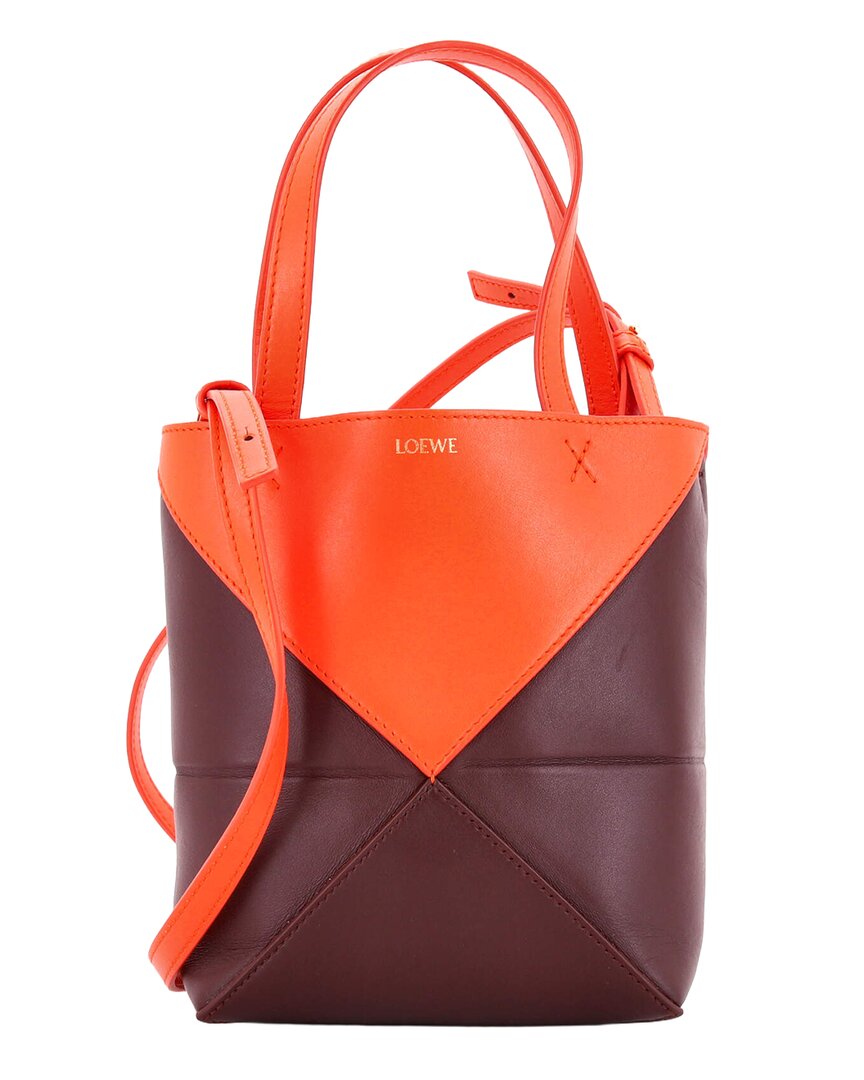 Loewe Puzzle Fold Tote Mini (authentic Pre-loved) In Multi