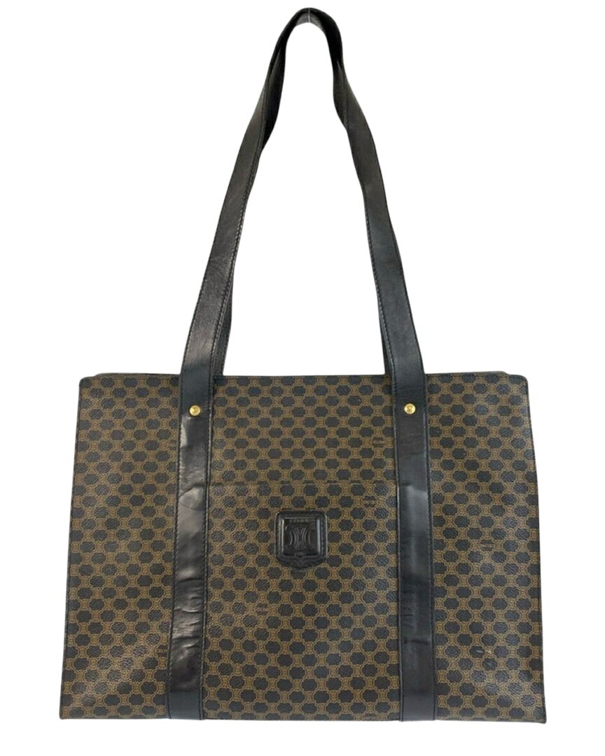 Celine Vintage Macadam Tote (authentic Pre-loved) In Brown