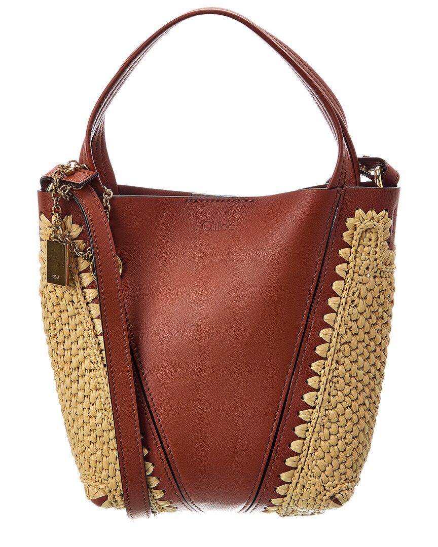 Chloé Brown/Gold Spin Leather Tote