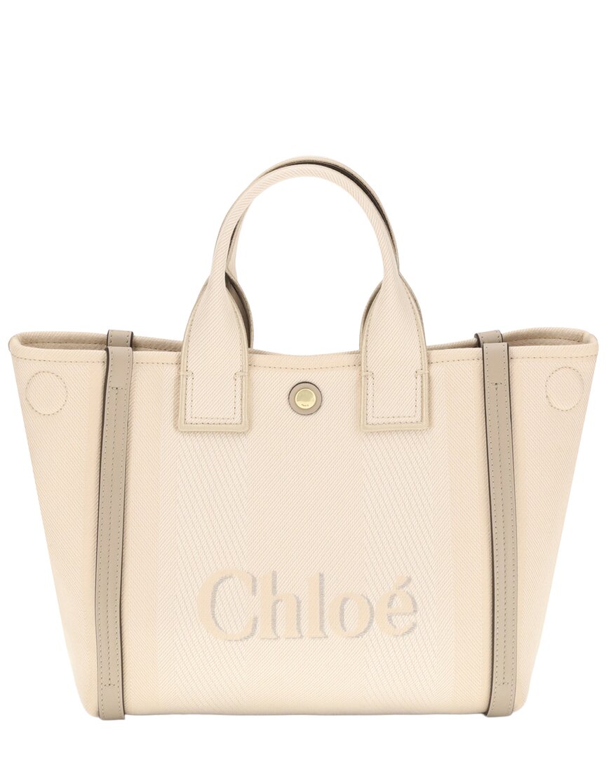 Chloé Women's Cream Small Tote Bag "Carry" - Image 5