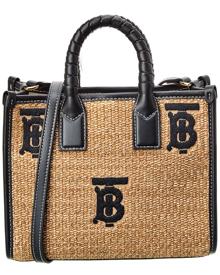 Burberry Mini Freya Woven Tote Bag