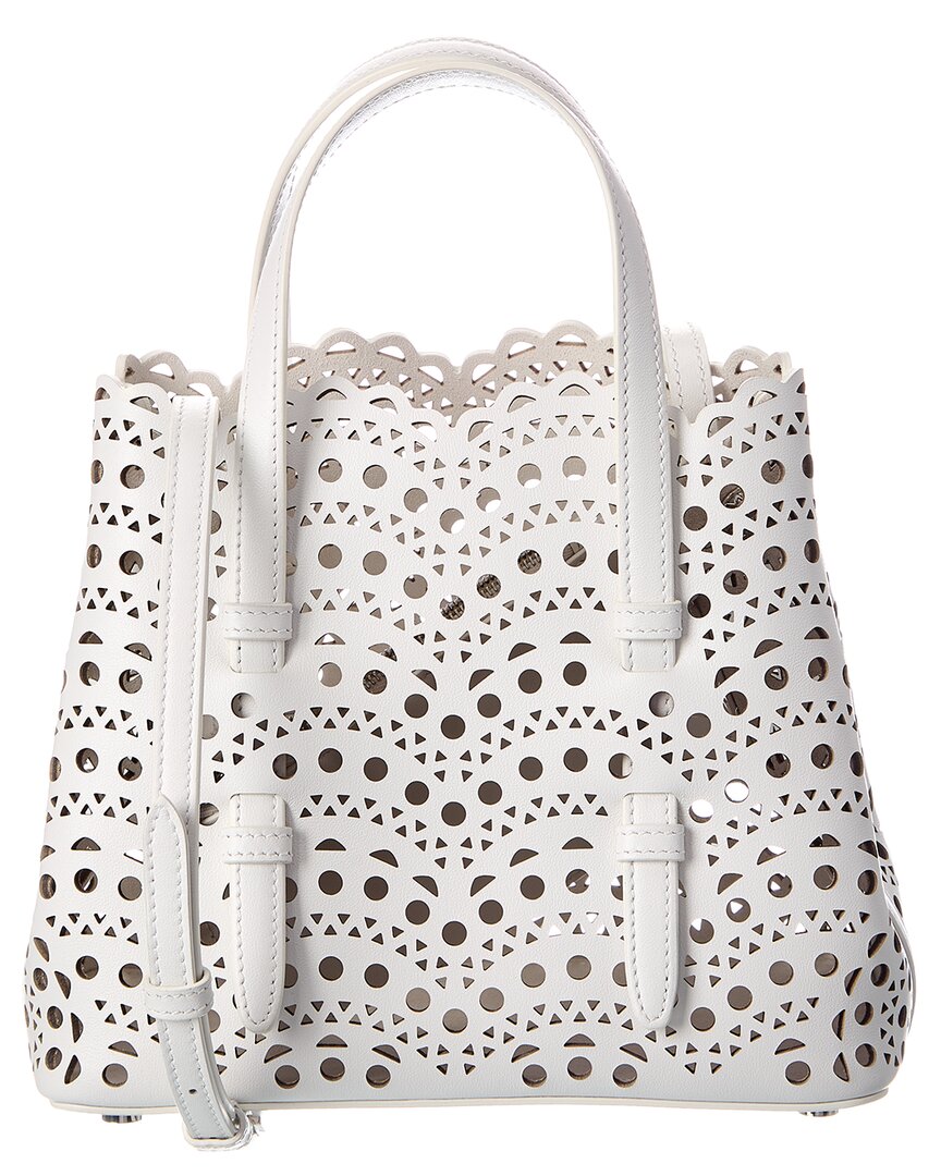 Alaïa Mina 20 Leather Tote In White