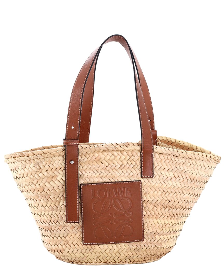 Loewe Beige Raffia Basket Tote Medium (authentic Pre-loved)