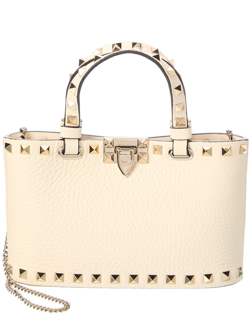 Valentino Garavani Valentino Rockstud Mini Leather Tote In Red