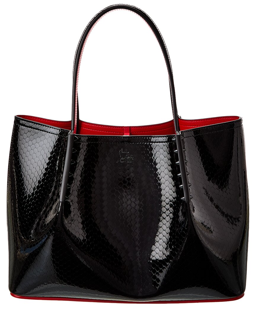CHRISTIAN LOUBOUTIN CHRISTIAN LOUBOUTIN CABAROCK SMALL EMBOSSED PATENT TOTE