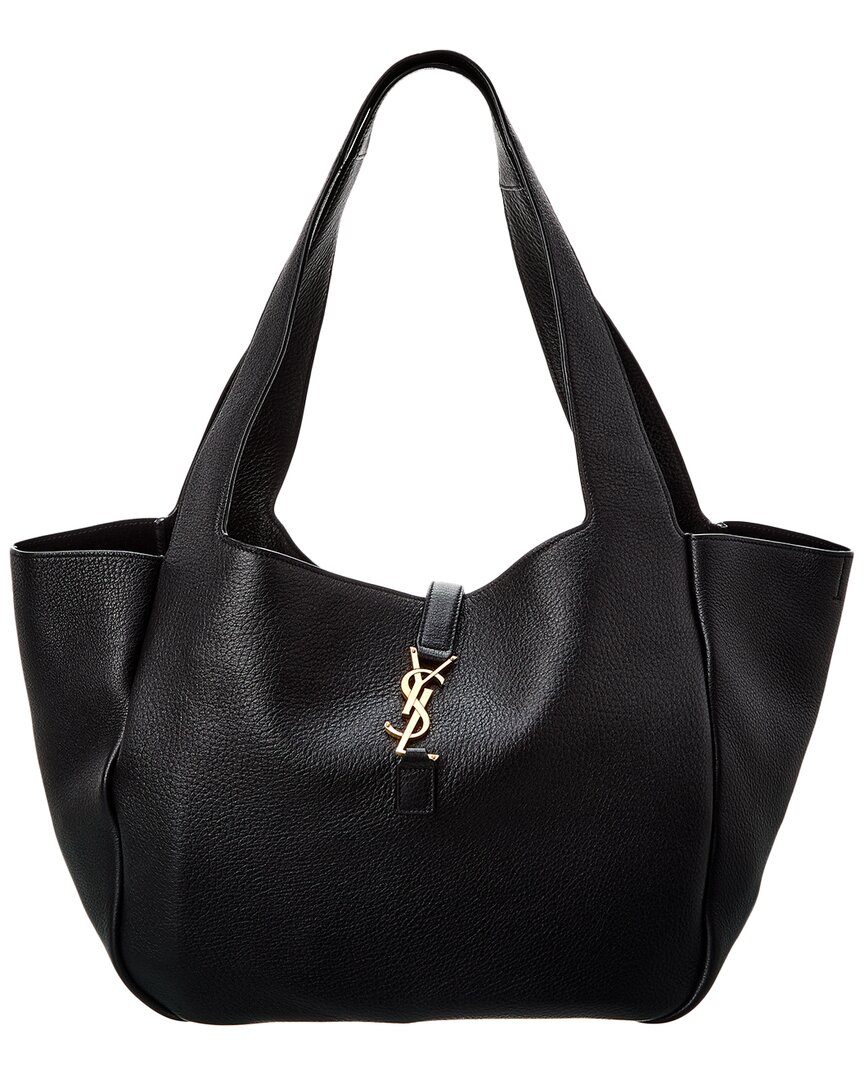 Saint Laurent Bea Deerskin Leather Tote In Black