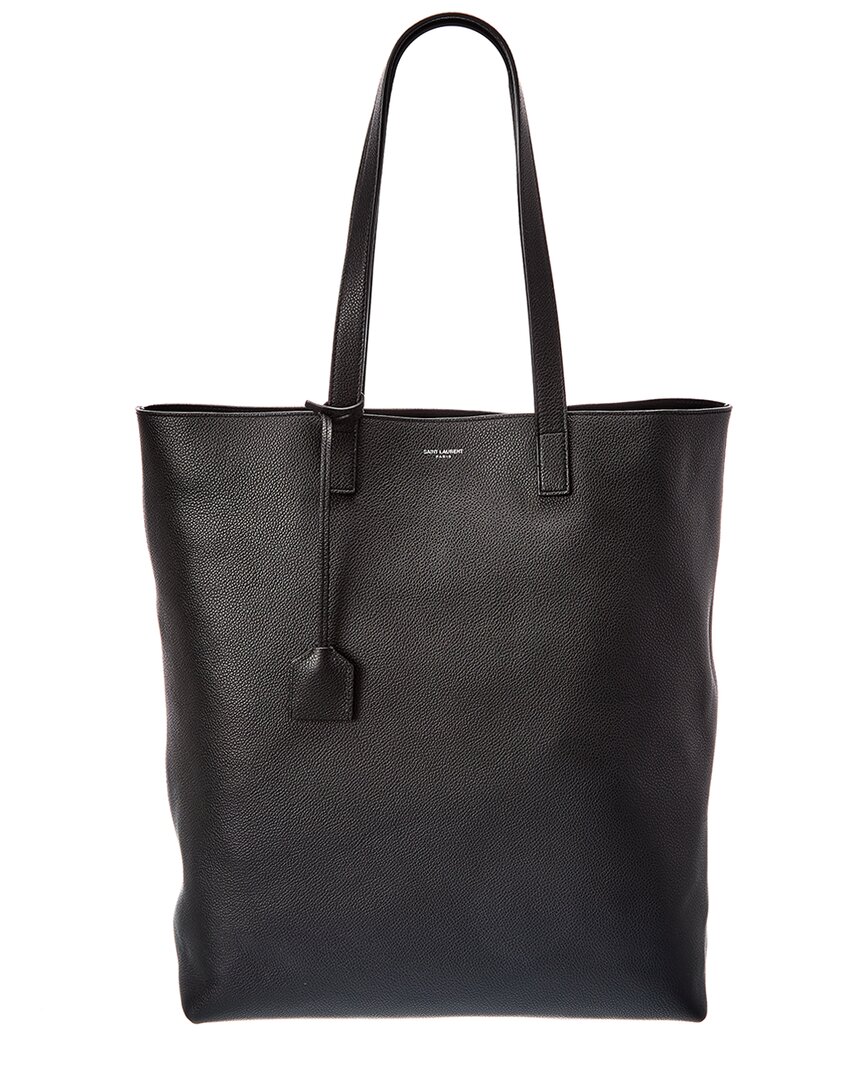 Saint Laurent Bold Leather Shopper Tote