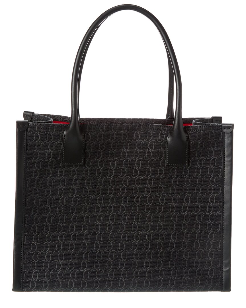 Shop Christian Louboutin Canvas & Leather Tote In Black