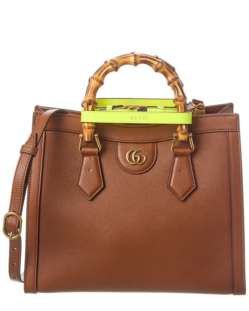 Gucci Diana Small Leather Tote In Brown