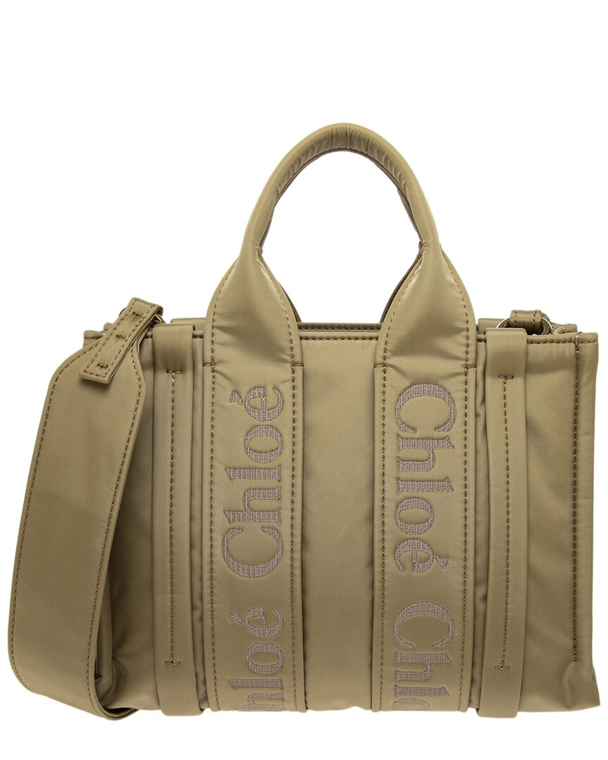 Shop Chloé Woody Small Tote In Brown
