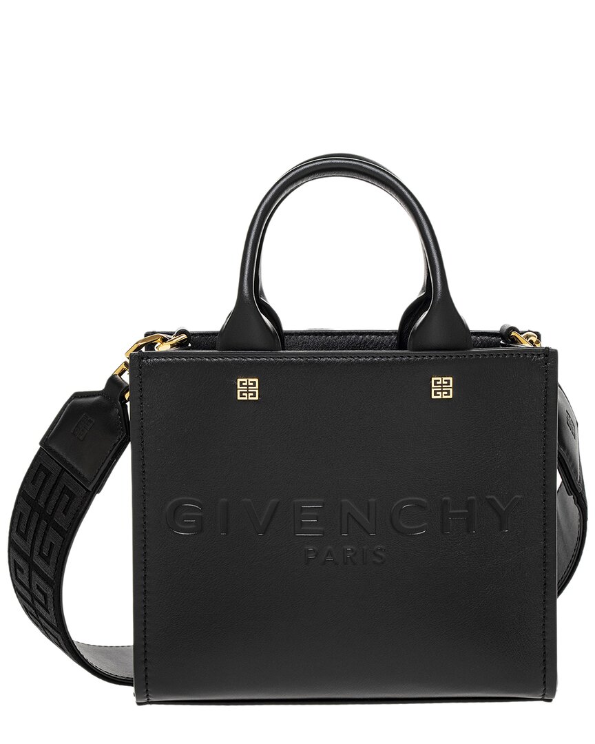 Shop Givenchy G-tote Mini Leather Tote In Black