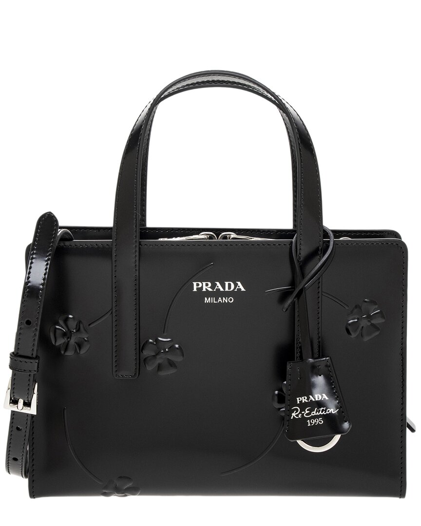 Shop Prada Re-edition 1995 Leather Bag In Black