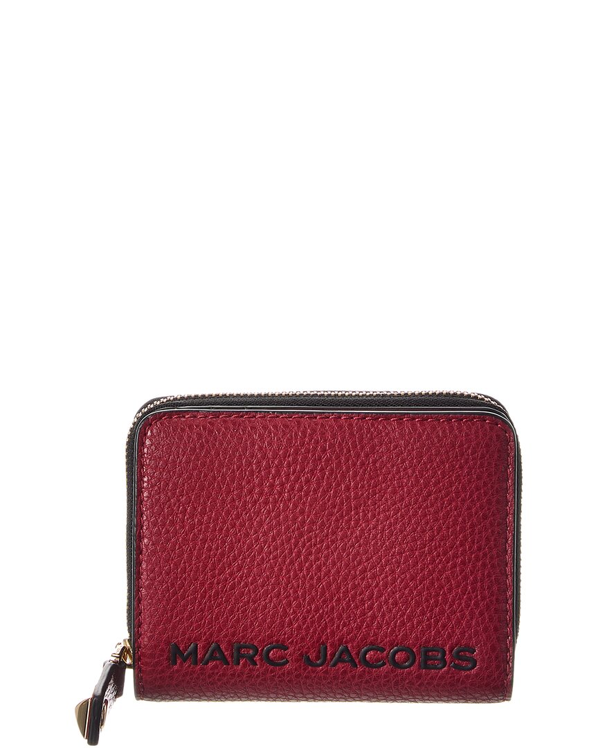 Marc Jacobs Bold Slg Mini Leather Compact Wallet In Burgundy