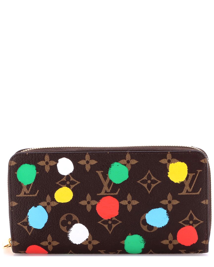 LOUIS VUITTON Pre-owned Brown Painted Dots Monogram Canvas Zippy Wallet Yayoi Kusama (authentic Pre-loved)