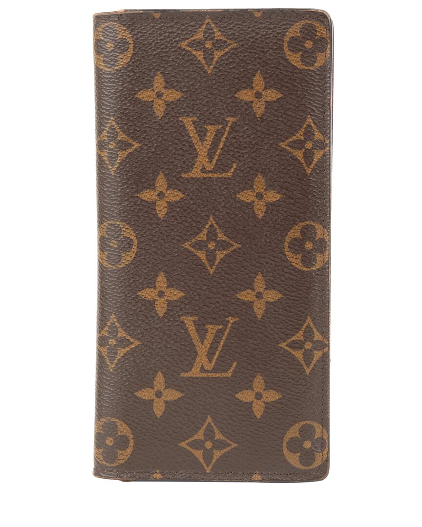 Pre-owned Louis Vuitton Brown Monogram Leather Brazza Wallet (authentic Pre-loved)