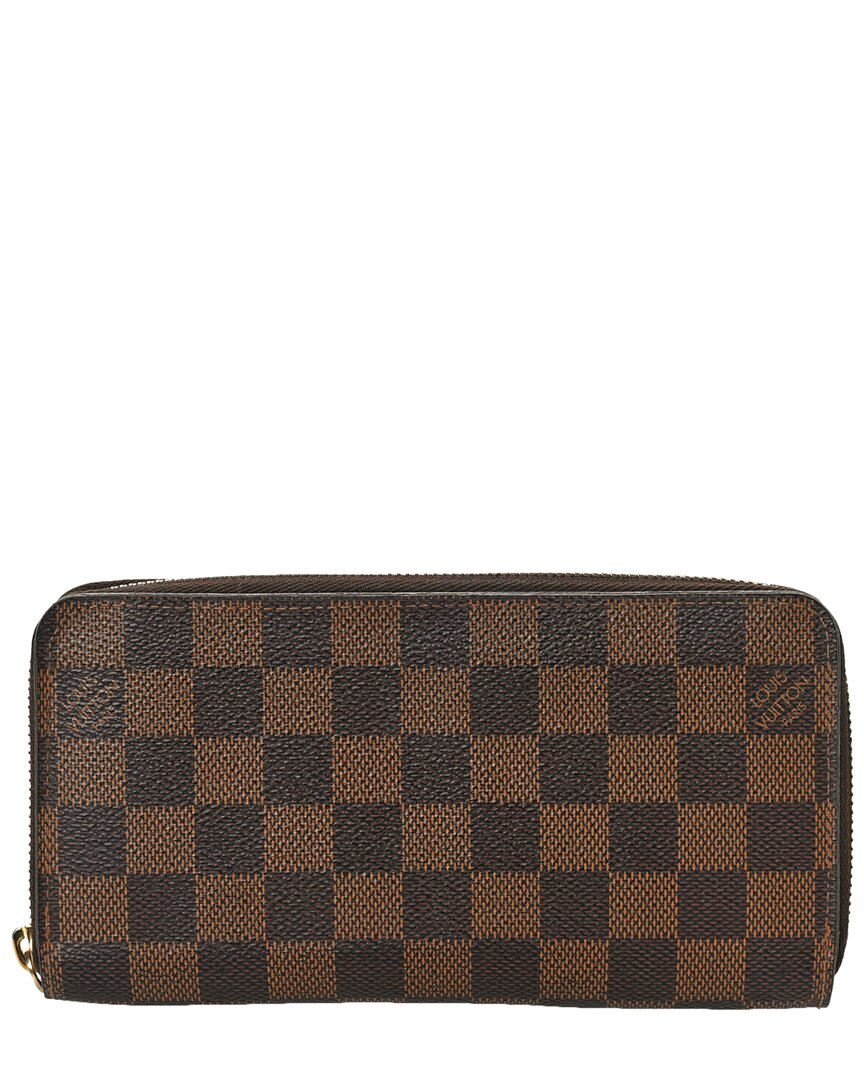 Pre-owned Louis Vuitton Damier Ebene Canvas Zippy Wallet (authentic )