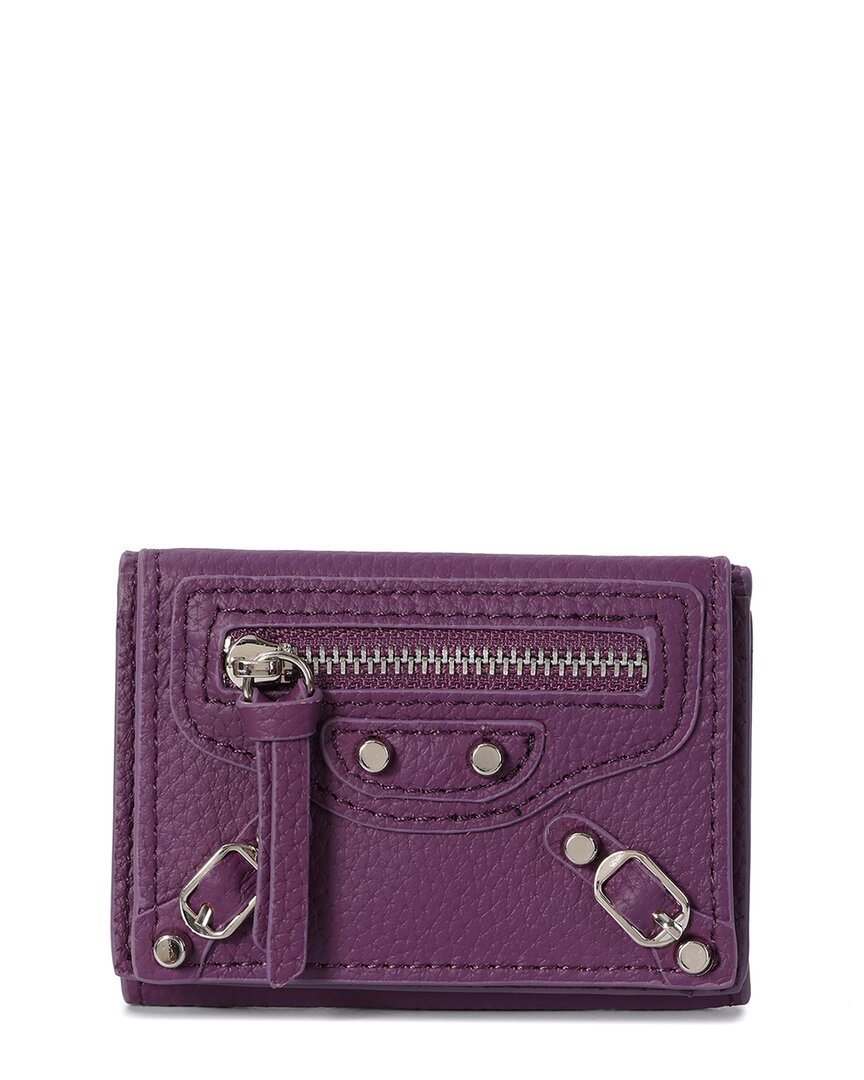 Tiffany & Fred Paris Top-grain Leather Wallet In Purple
