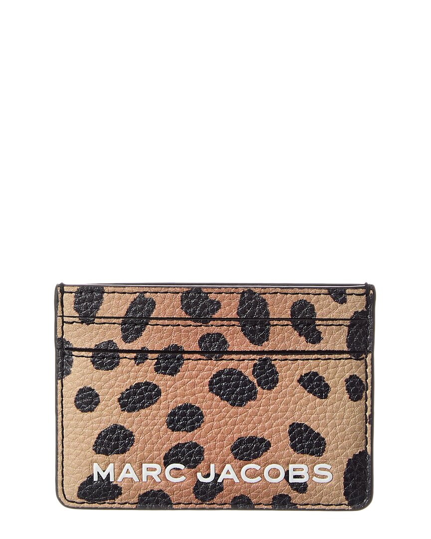 Marc Jacobs Cheetah Bold Slg Leather Card Case In Black