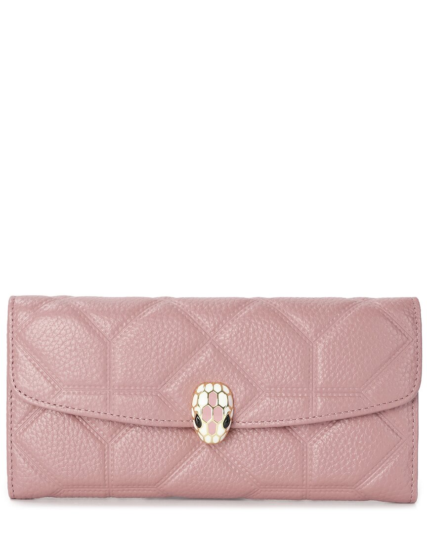 Tiffany & Fred Paris Quilted Leather Wallet In Pink