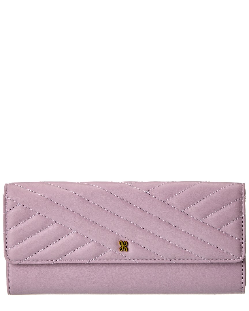 Hobo Jill Large Leather Trifold Wallet In Purple