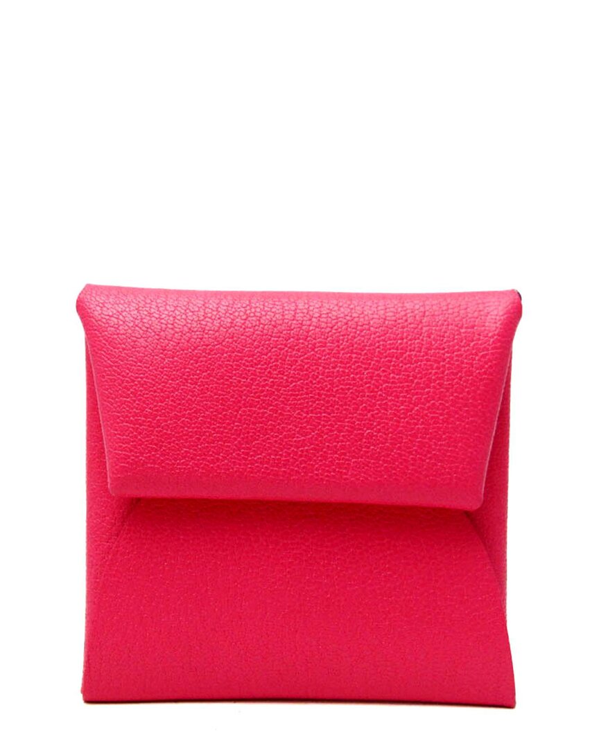 Pre-owned Hermes Hermès Rose Shocking Chevre Myzore Leather Bastia (authentic )