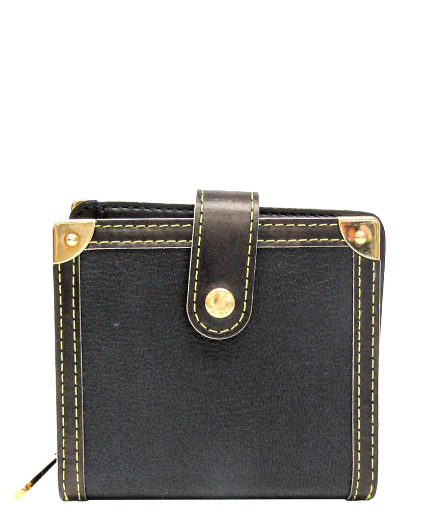 Pre-owned Louis Vuitton Noir Suhali Leather Wallet (authentic )