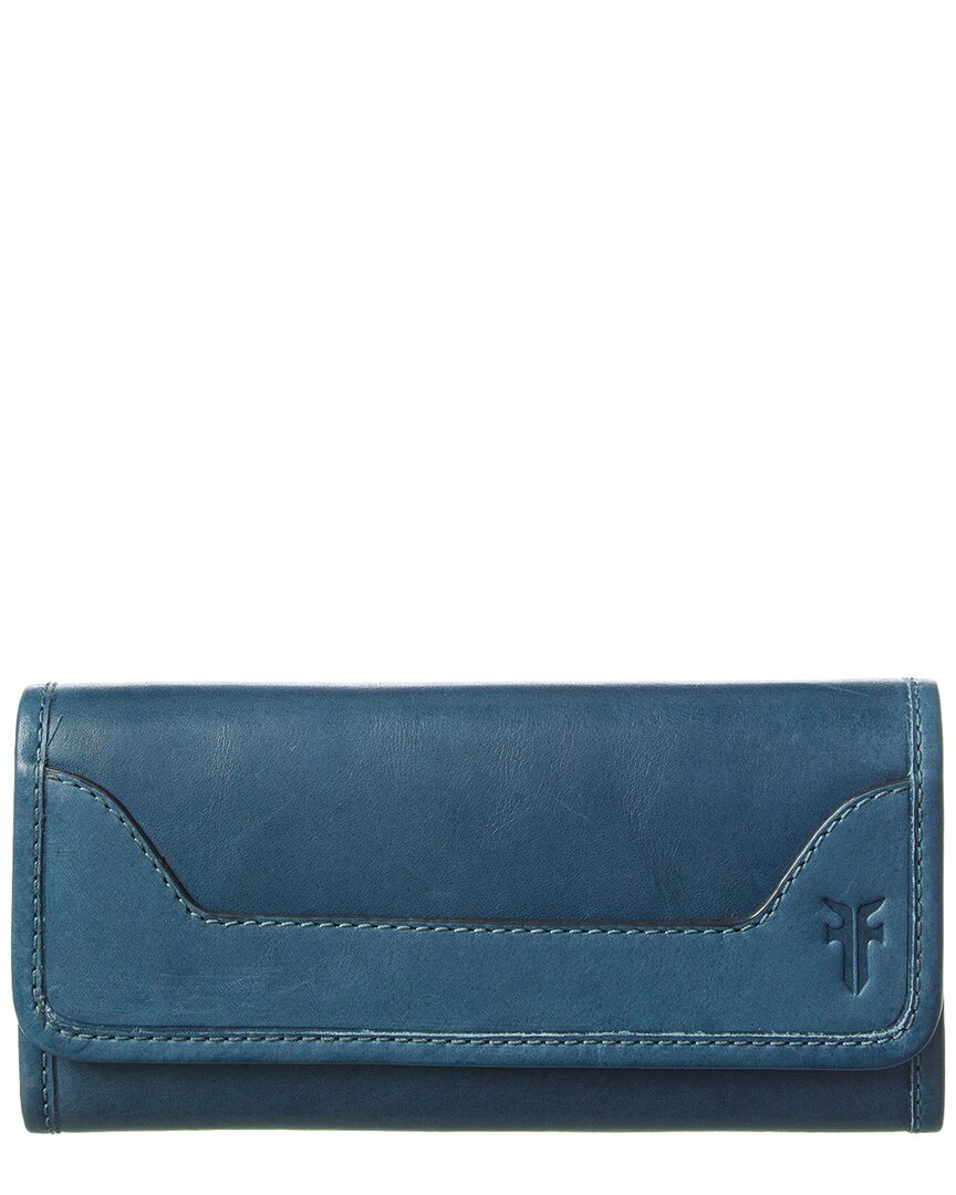 Frye Melissa Leather Wallet In Grey