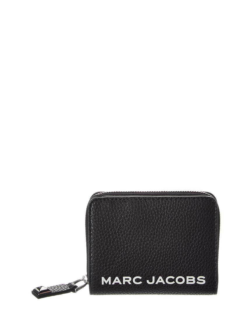 Marc Jacobs Mini Leather Compact Wallet In Black