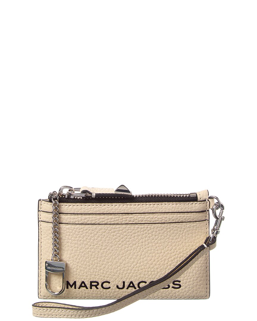 Marc Jacobs Top Zip Leather Wristlet In White
