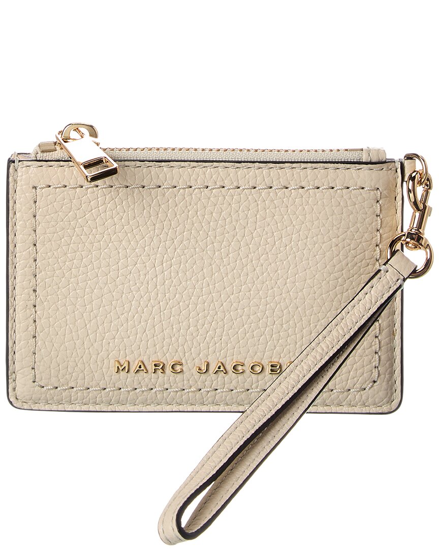 Marc Jacobs Top Zip Leather Wristlet In White