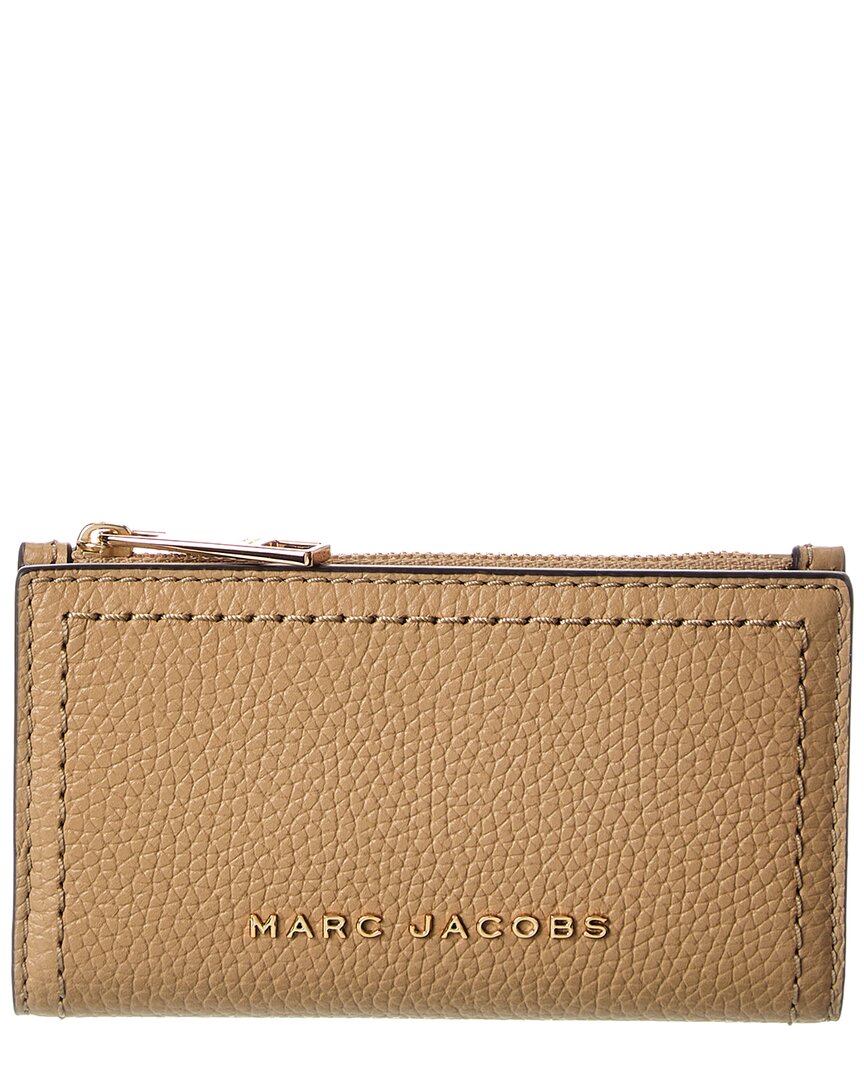 Marc Jacobs Medium Leather Flat Wallet In Brown