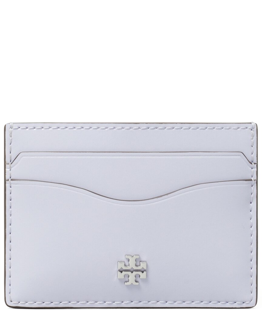 Tory Burch Emerson Patent Slim Leather Card Case In Purple