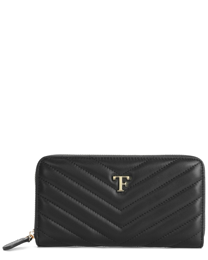 Tiffany & Fred Paris V-shape Quilted Leather Wallet