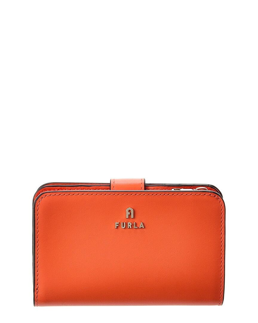 Furla Camelia Medium Leather Compact Wallet In Orange | ModeSens